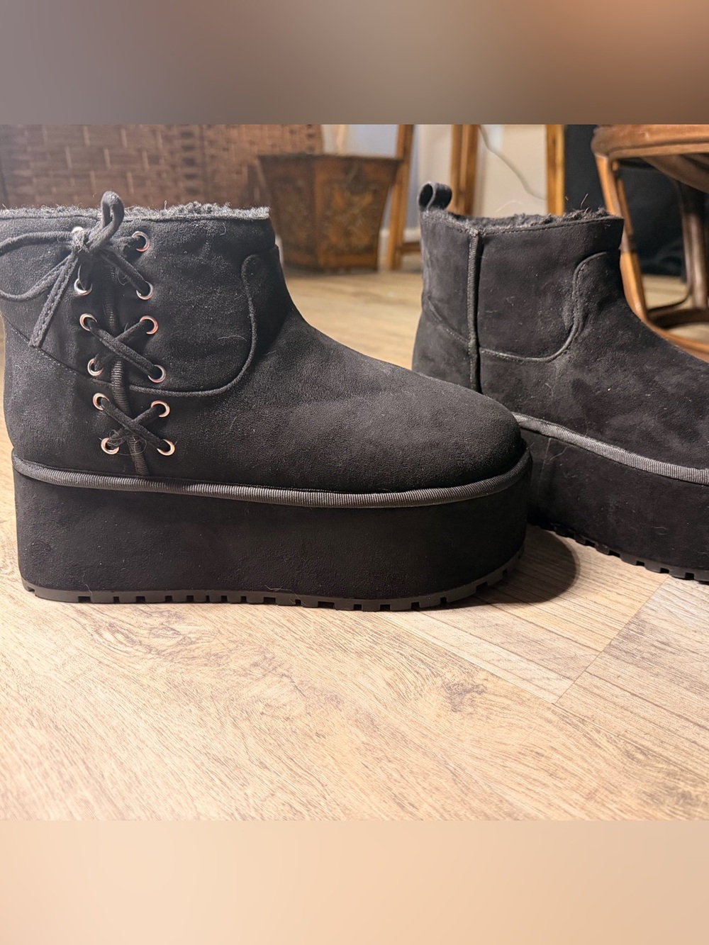 Dolls Kill x Sugar Thrillz suede lace up booties - Picture 2 of 4